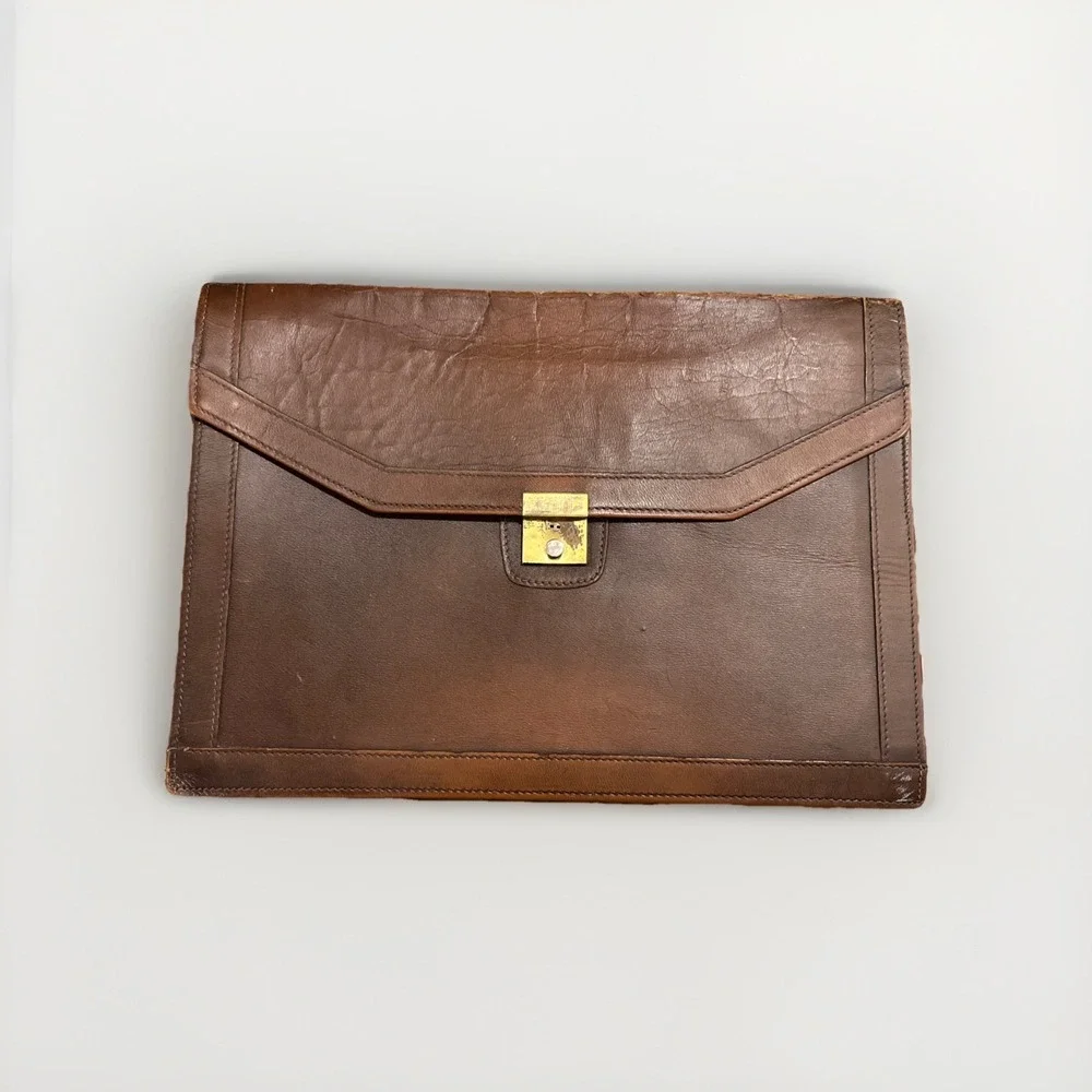 Vintage Hartmann Leather Laptop Document Portfolio Envelope Briefcase 1950 Talon